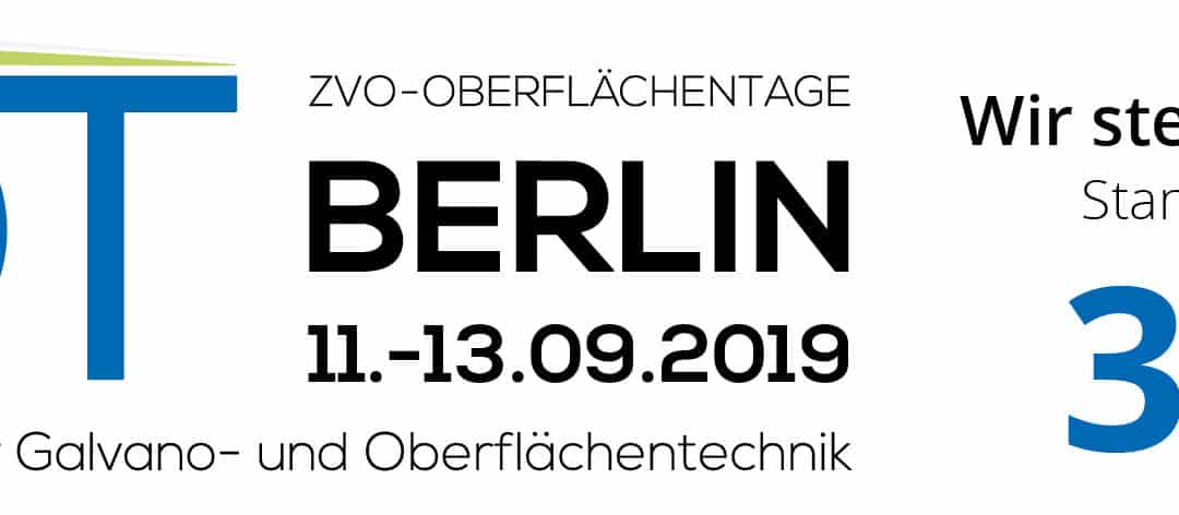Besuchen Sie uns in Berlin auf den ZVO Oberflächentagen 2019!